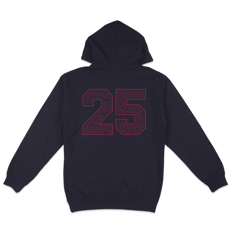 VCB NAVY HOODIE | MAROON PRINT